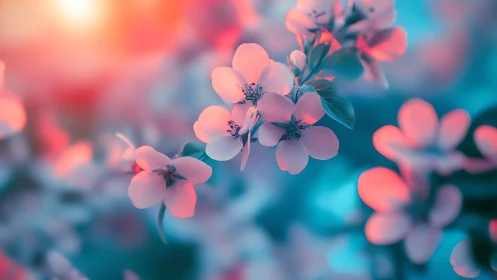 Pink botanical clusters with shallow depth field rendering.