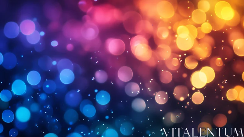 Vibrant Bokeh Lights in Abstract Gradient, Colorful Digital Art.