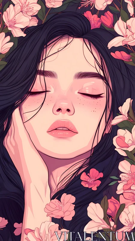 Dreaming in petal hush, a soft-bloomed portrait of quiet.