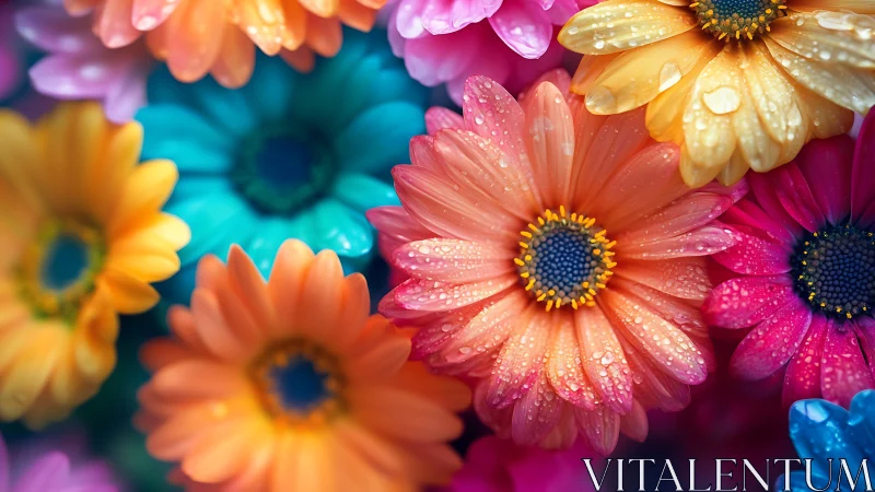 Vibrant Gerbera Daisies Dancing in Morning Dewdrops