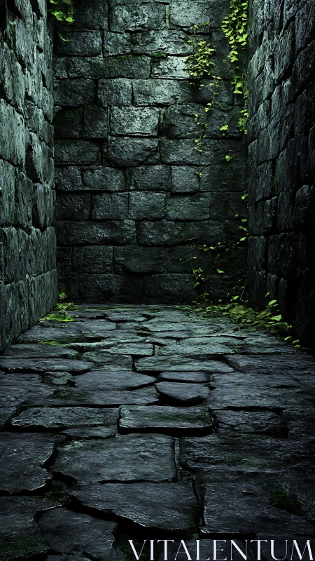Stone-walled alley where quiet ivy rehearses rebellion.