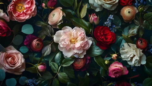 Luxe Floral Arrangement with Roses, Peonies, and Ranunculus