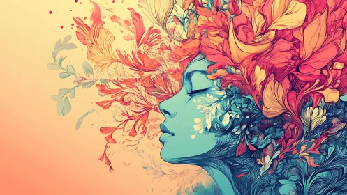 Dreamy floral portrait where color and calm intertwine.