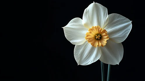 Daffodil's Luminous Dance: Pure Petals Meet Golden Heart.