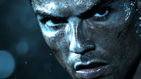 Intense close-up portrait celebrates grit, sweat, and focus