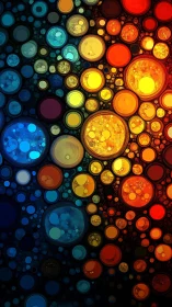 Orbiting bubbles sketch a rainbow cosmos in liquid pixels