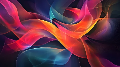 Neon silk currents swirl through a midnight dreamscape.