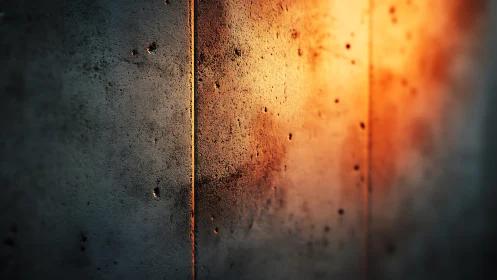 Concrete wall close-up with dramatic sunset lighting, modern style.