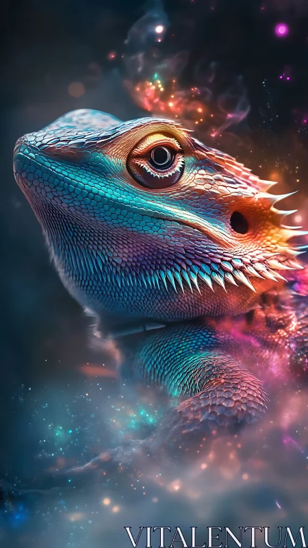 Digital close-up render depicts detailed lizard profile
