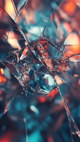 Shimmering cracked glass weaving light into gentle color.