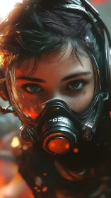 Fearless sci fi pilot meeting your gaze through a visor.