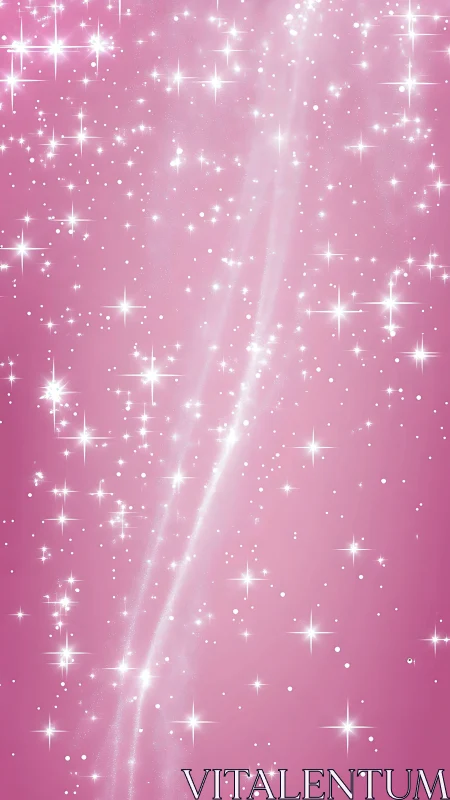 Pink gradient field with dispersed white star-like points.