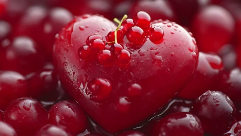 Crimson Jewels Glistening: Red Currants Adorned with Morning Dew