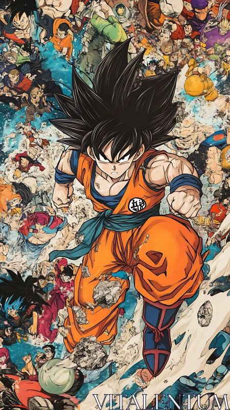 Storm of warriors swirls as central fighter punches skyward