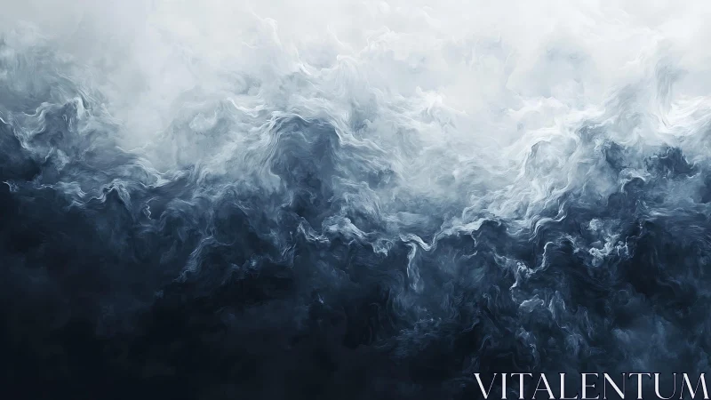 Abstract dark swirling clouds in ethereal digital painting style.