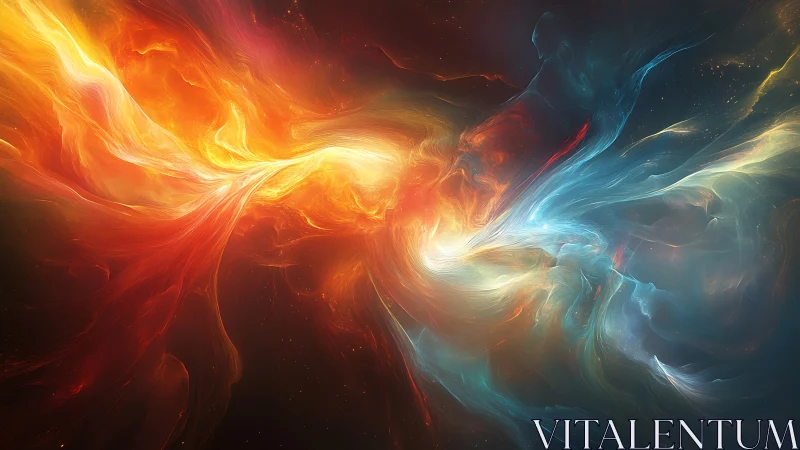 Fluid Dynamics Energy Collision: Dual-Source Radiant Burst with Chromatic Gradient Turbulence