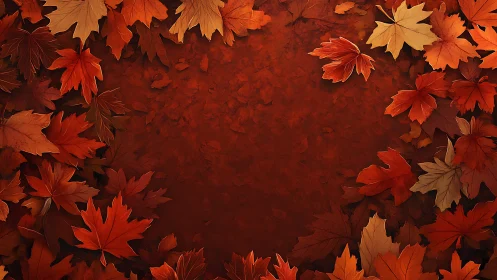 Cozy autumn leaves framing a warm, rustic seasonal backdrop.