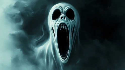 Howling voidwraith drifting through storm-dark ether.