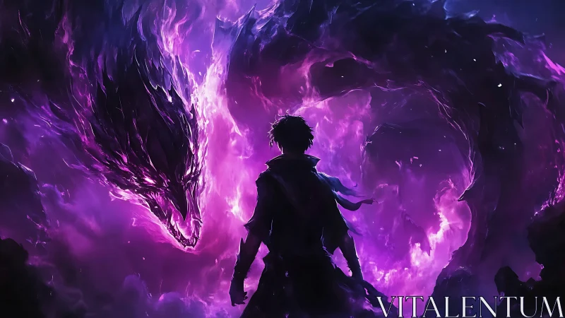 Voidlit summoner facing a violet cosmic dragon storm.