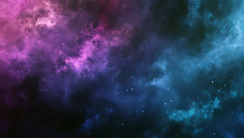 Nebula clouds glow in vivid magenta and teal cosmic haze