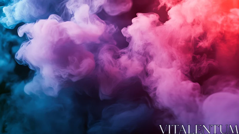 Colored vapor clouds with blended pink, purple, blue hues.