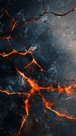 Molten Lava Network: Flowing Magma Patterns Across Dark Terrain