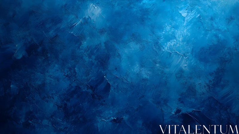 Deep Blue Abstract Texture Painting with Rich Brush Strokes.