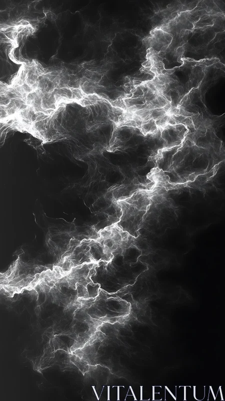 High contrast volumetric plasma filaments on black vertical field