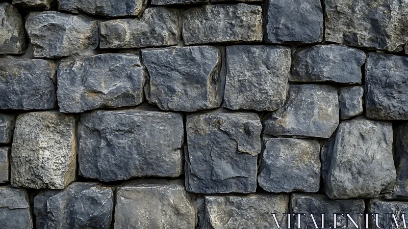 Photorealistic stone masonry wall with rugged block texture.