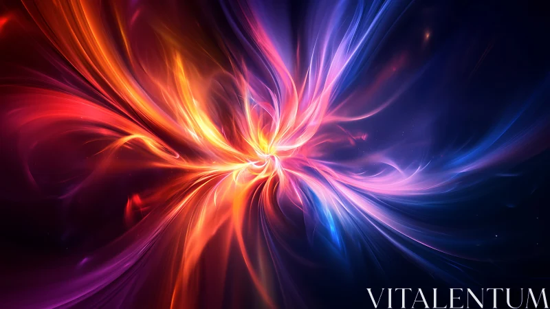 Fractal light vortex with radial energy stream composition.