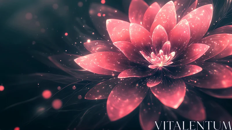 Luminescent fractal blossom with particle field diffusion.