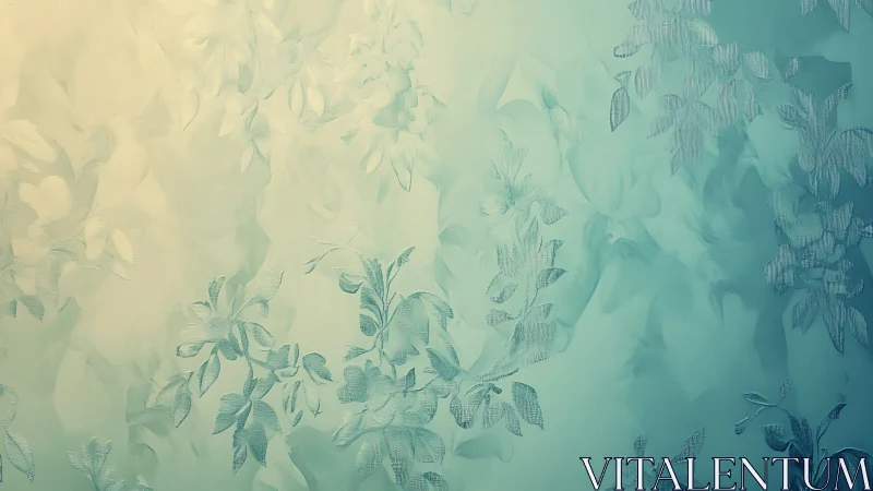 Soft teal garden drifting through morning mist.