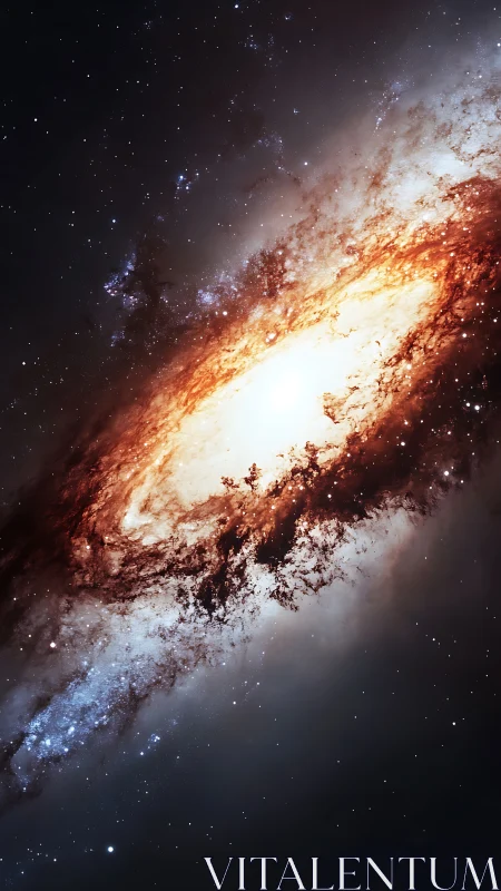 Spiral galaxy core shows dense dust lanes and star fields
