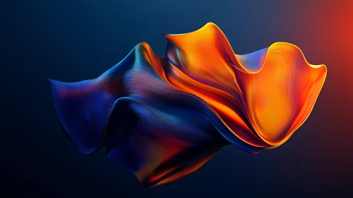 Flowing neon ribbon sculpture glows against deep space backdrop.