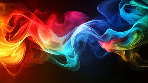 Vibrant multicolor light waves forming flowing abstract ribbon.