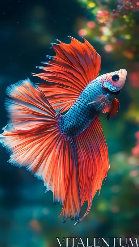 Flowing fins and quiet grace of a luminous betta fish.