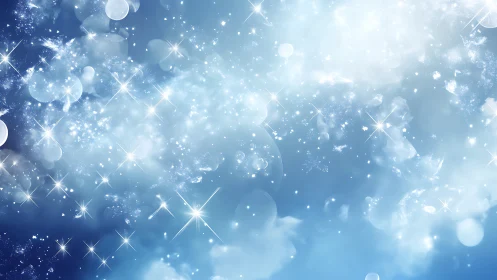 Stellar diffraction field in luminous icy nebular cloudscape.