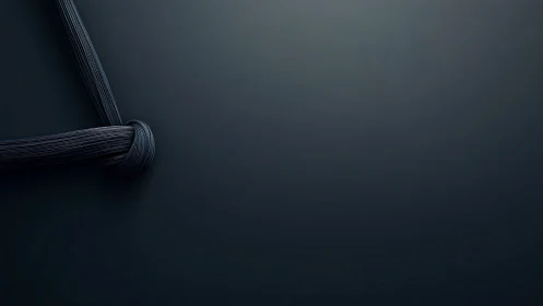 Dark braided cable knot sits on matte gradient background