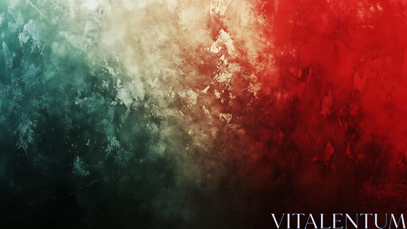 Abstract textured gradient with teal, beige, and red color blend.