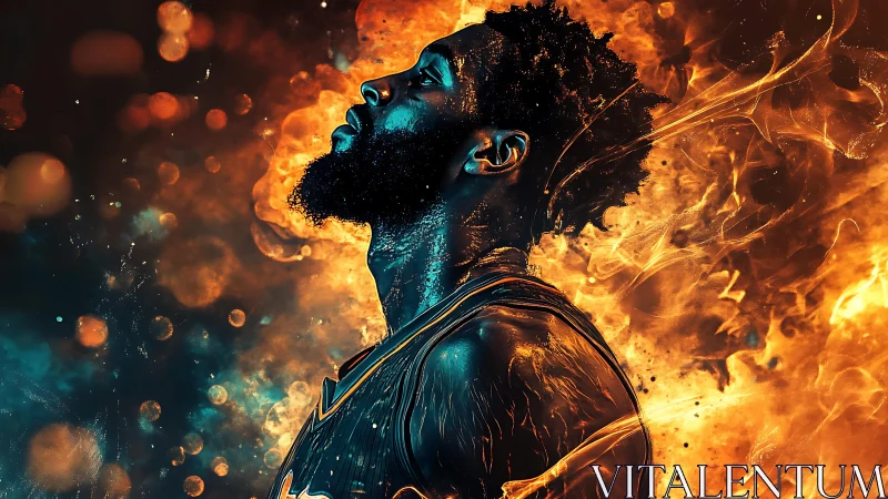 Thermodynamic portrait of basketball athlete in infernal bloom.