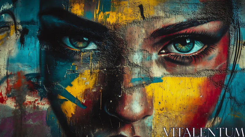 Streetwise eyes carve neon storms across rough concrete