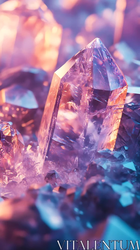 Prismatic crystal spires drink neon dusk and glow within