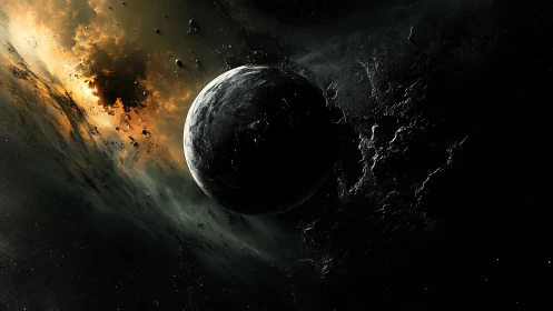 Dark exoplanet eclipses violent stellar explosion in space