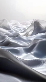 Gentle silver dunes of flowing fabric under soft light.