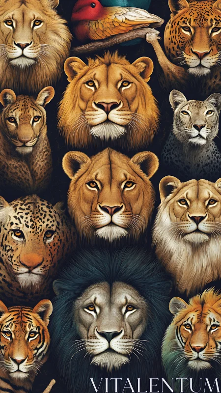 Majestic Prowess: Nine Wild Felines Command the Shadowed Stage