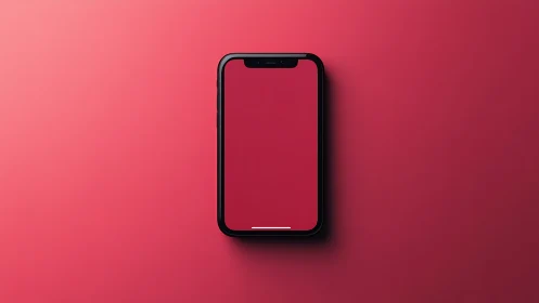 Minimalist iPhone with Notch Display Against Rose Gradient Background