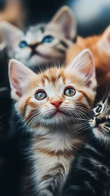 Luminous-Eyed Kittens: A Trio of Wonder and Curiosity