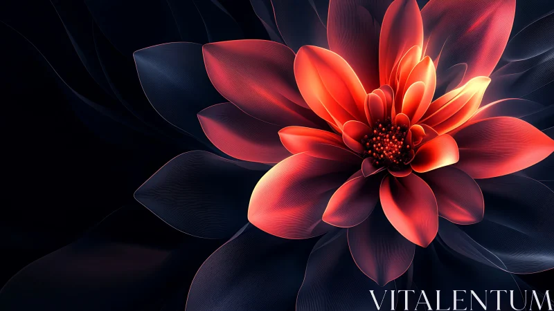 Radial macro bloom renders translucent petals with volumetric glow