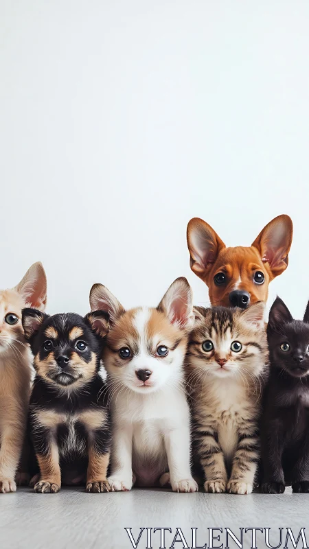 Adorable Pet Friends Gather Together for a Heartwarming Portrait.