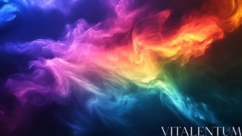 Radiant nebula waves flow across a dark cosmic horizon